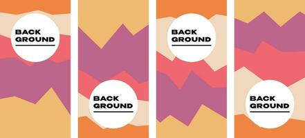 4 Sets of Backgrounds with Retro Colors. vector