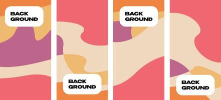 4 Sets of Backgrounds with Retro Colors. vector