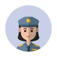 policía mujer avatar vector ilustracion