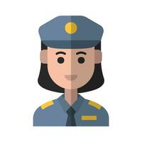 policía mujer avatar vector ilustracion