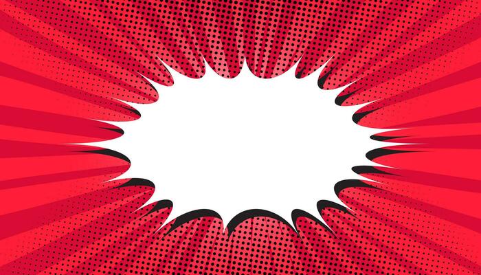 Cartoon comic background, Pop art red comics book cartoon. comic background with dot pattern halftone abstract. Vector halftone illustration. Vintage backdrop for comic superhero text, speech bubble,