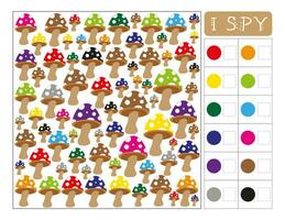 I spy game. Fall or autumn counting activity for kids vector