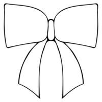 Vector bow with angular edges in doodle style linear black isolated