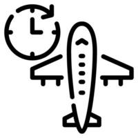 vuelo retrasar icono ilustración, para uiux, web, aplicación, infografía, etc vector