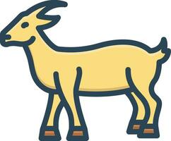 color icon for goat vector