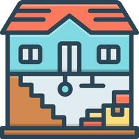 color icon for basement vector