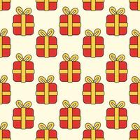 Vector seamless pattern with gift boxes. Christmas, New Year design.