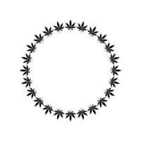 Cannabis Plant Leaf Silhouette Circle Shape Composition, can use for Decoration, Ornate, Wallpaper, Cover, Art Illustration, Textile, Fabric, Fashion, or Graphic Design Element. Vector Illustration