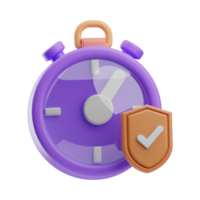 3d yellow purple stopwatch time icons AI Generative png