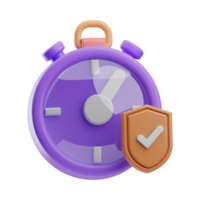 3d geel Purper stopwatch tijd pictogrammen ai generatief png