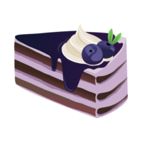 Blueberry Cake On Plate Clipart AI Generative png