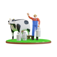 Cow Milk, Dairy Cattle AI Generative png