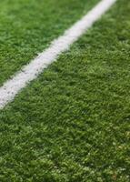 close up view of white line on the field AI Generated photo