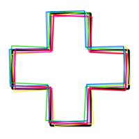 Mix colorful line of cross png