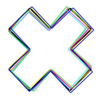 Mix colorful line of cross png