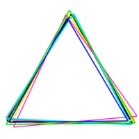 Mix colorful line of triangle png