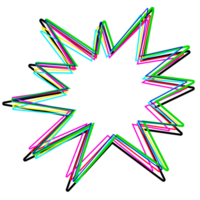 Mix colorful line of star png