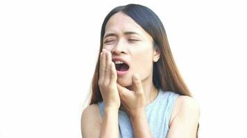 Asian woman having a toothache video