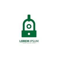 Minimal and abstract logo of lock icon lock vector security silhouette isolated design green icon
