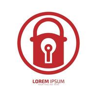 Minimal and abstract logo of lock icon padlock vector office lock silhouette isolated