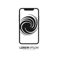 Minimal and abstract logo of mobile icon mobile vector smart phone silhouette isolated