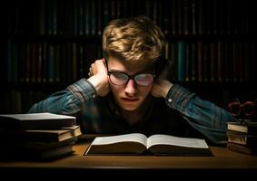 A student sitting at a desk, world students day images, AI Generative photo