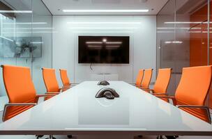 Conference room boardroom office room, world students day images, AI Generative photo