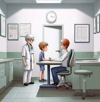 A child getting a checkup at the doctors office, medical stock images, AI Generative photo