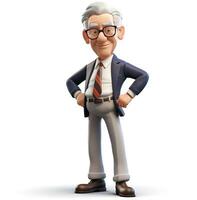 Cartoon character of a businessman senior boss, boss day images, AI Generative photo