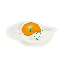 Oeuf frit illustration avec céleri png