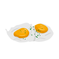 Oeuf frit illustration avec céleri png