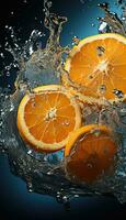 orange slice in water AI generated photo