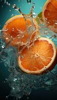 orange slice in water AI generated photo