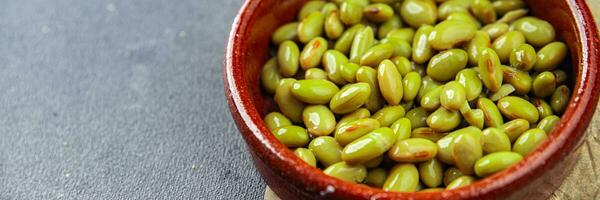 edamame frijoles bocadillo legumbre comida aperitivo comida en el mesa Copiar espacio comida antecedentes rústico foto