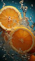 orange slice in water AI generated photo