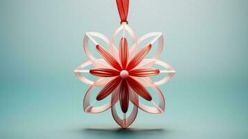 Handmade ornament from recycled plastic isolated on a gradient background photo