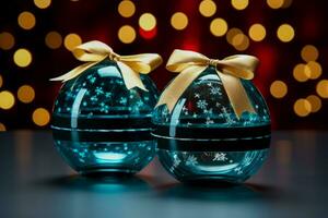 Solar Powered Outdoor Christmas Decorations isolated on a gradient background photo