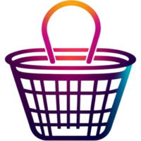 Shopping basket logo for supermarket. AI Generative png