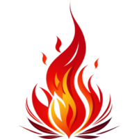 Red fire illustration. AI Generative png