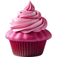 Delicious pink cupcake. AI Generative png