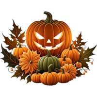 Pumpkin Lantern Halloween. AI Generative png