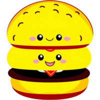 hamburger schattig tekenfilm. ai generatief png