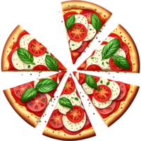 slices pizza with various stuffing. AI Generative png