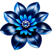 Ornament Jewelry with blue Flower. AI Generative png