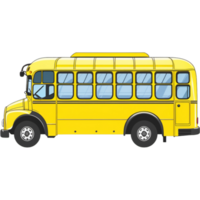 Yellow bus illustration. AI Generative png