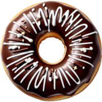 Fresh tasty donut with chocolate. AI Generative png