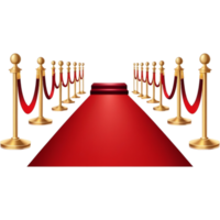 Red carpet with a golden barrier. AI Generative png