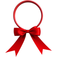 Circular red bow. AI Generative png