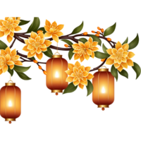 osmanthus lanterne illustration. ai génératif png