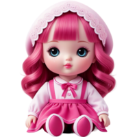 Cute pink doll. AI Generative png